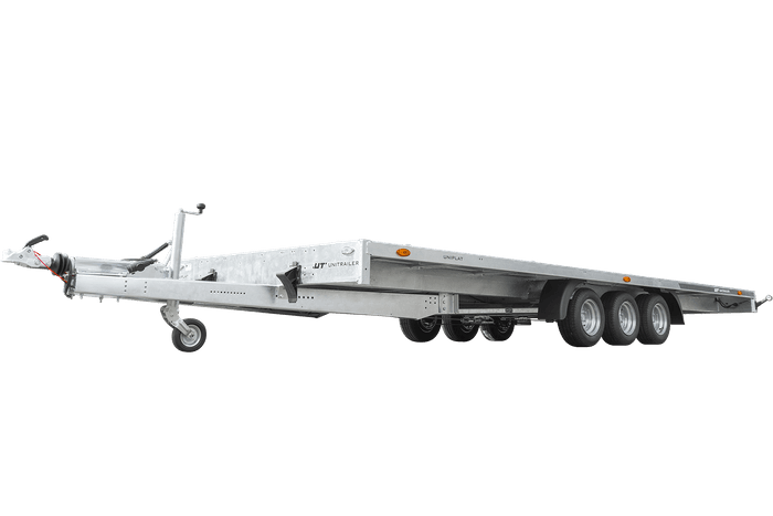 Remolcador UNITRAILER UNIPLAT 600/3 S de tres ejes 600×215 3500 KG