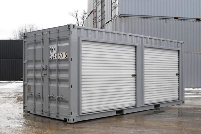 Contenedor de almacenamiento de 20 pies con 2 puertas correderas
