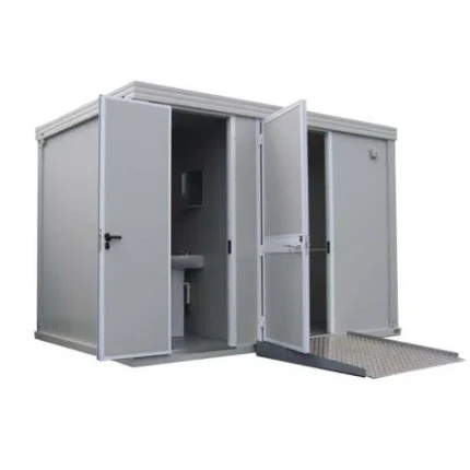 Bloque sanitario PMR nuevo con WC PMR, lavabo PMR