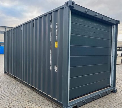 Contenedor de almacenamiento de 20 pies con apertura «puerta de garaje seccional»